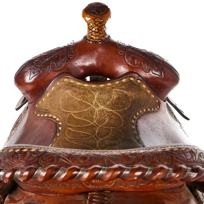Price Mclaughlin Used 14.5in Oak and Acorn Tooled Pleasure Saddle