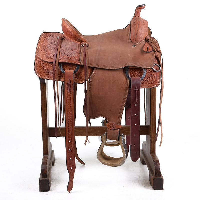 Chisholm Trail Used 15in 1/4 Floral Tooled Pleasure Saddle