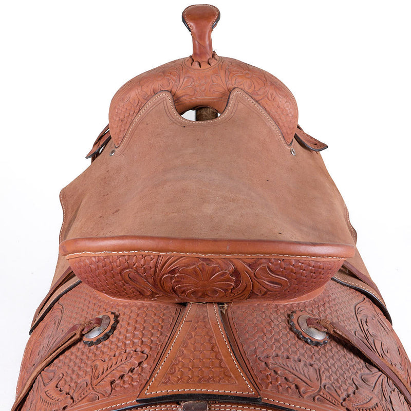 Chisholm Trail Used 15in 1/4 Floral Tooled Pleasure Saddle
