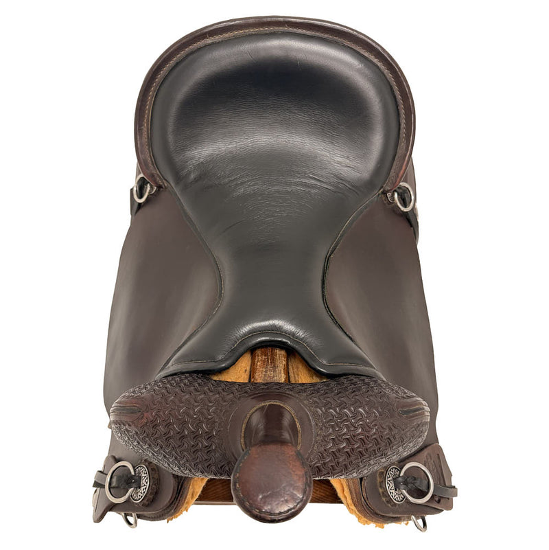 High Horse By Circle Y Used 17in 1/4 Spider Stamped Wide Fit Trail Saddle