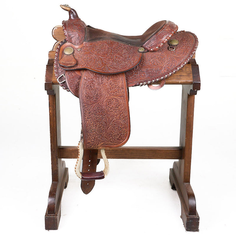 Billy Rayae Used 14.5in Full Floral Tooled Pleasure Saddle