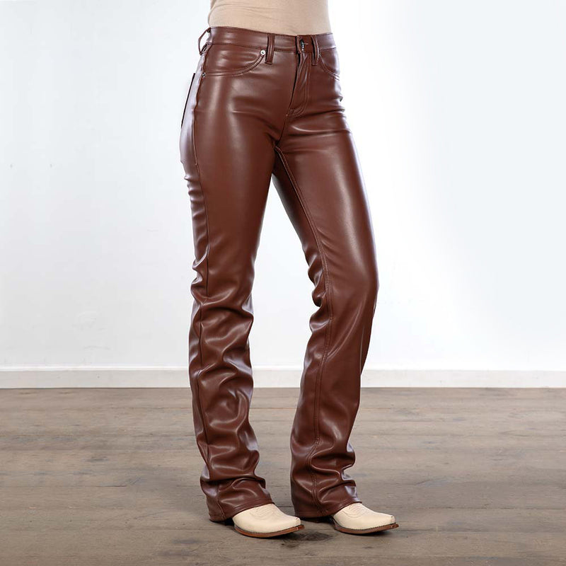 Rock & Roll Denim Rust Leather Modest Bootcut Jeans