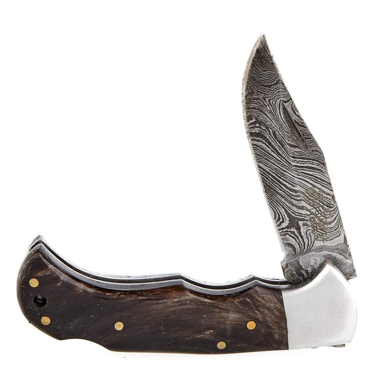 Rill Simple Tools, Llc Bone Daddy Silver Damascus Knife w/Sheath 051