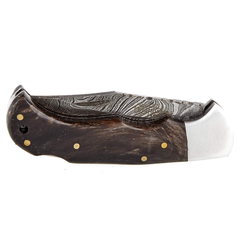 Rill Simple Tools, Llc Bone Daddy Silver Damascus Knife w/Sheath 051