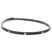 Vogt Silversmiths Hatband Black Basket with Sterling Star Conchos