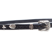 Vogt Silversmiths Hatband Black Basket with Sterling Star Conchos