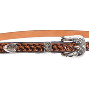 Vogt Silversmiths Hatband Russet Basket with Sterling Silver Diamond Conchos