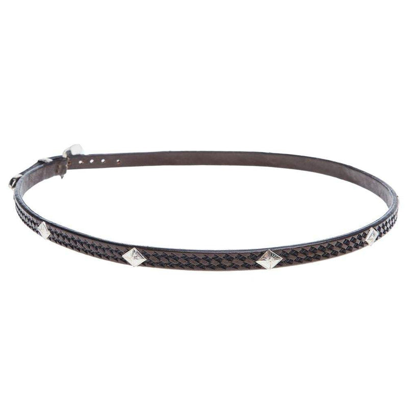 Vogt Silversmiths Hatband Chocolate Basket with Sterling Silver Diamond Conchos