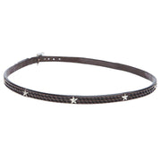 Vogt Silversmiths Hatband Chocolate Basket with Sterling Silver Star Conchos