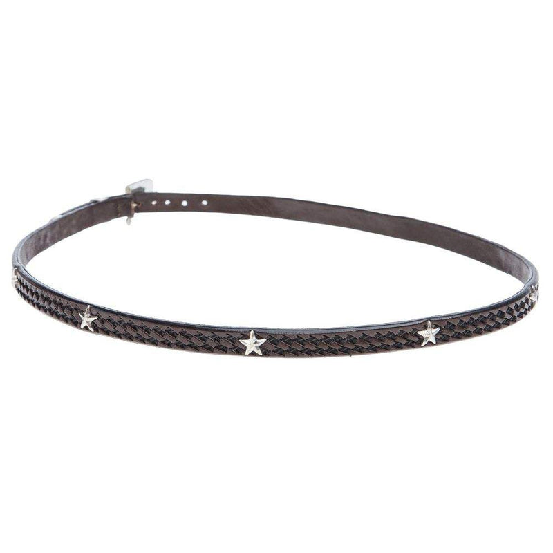 Vogt Silversmiths Hatband Chocolate Basket with Sterling Silver Star Conchos
