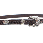 Vogt Silversmiths Hatband Chocolate Basket with Sterling Silver Star Conchos