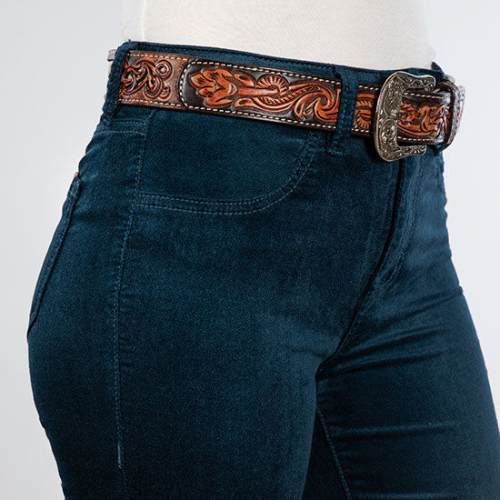 Rock & Roll Denim Blue Velvet Modest Bootcut Jeans