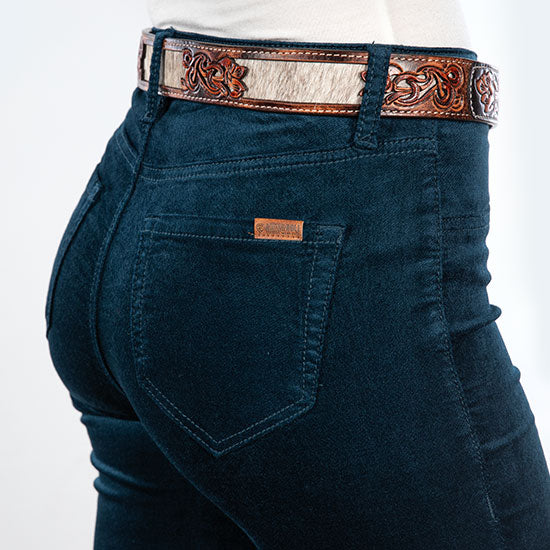 Rock & Roll Denim Blue Velvet Modest Bootcut Jeans