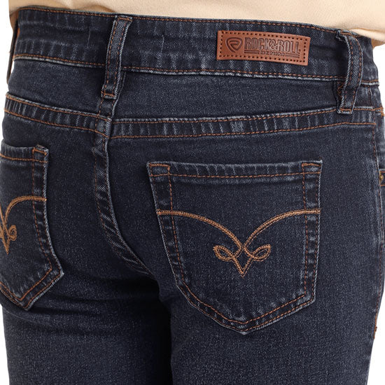 Rock & Roll Denim Girls' Rope Embroidery Trouser Jeans