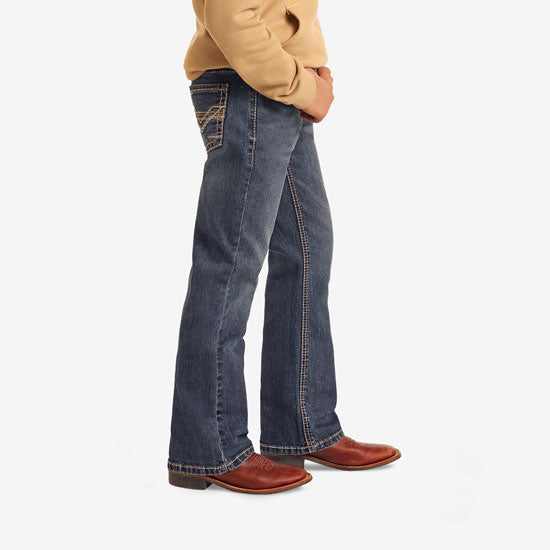 Rock & Roll Denim Boys' Double Barrel Dark Wash Bootcut Jeans