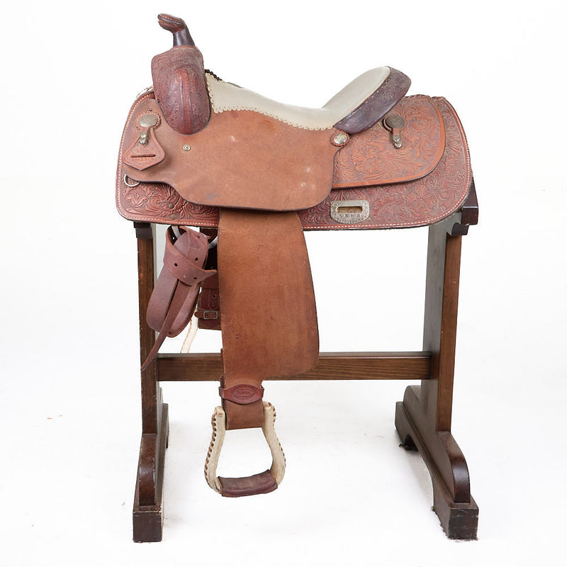 Saddlesmith Used 15in 1/2 Breed Floral Reiner