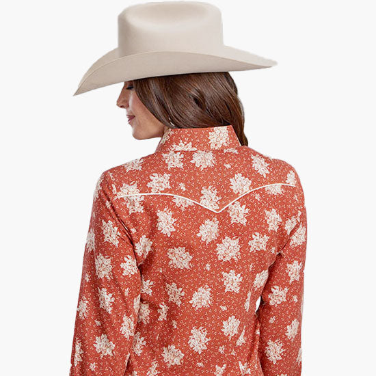ROPER Rust and Cream Floral Top