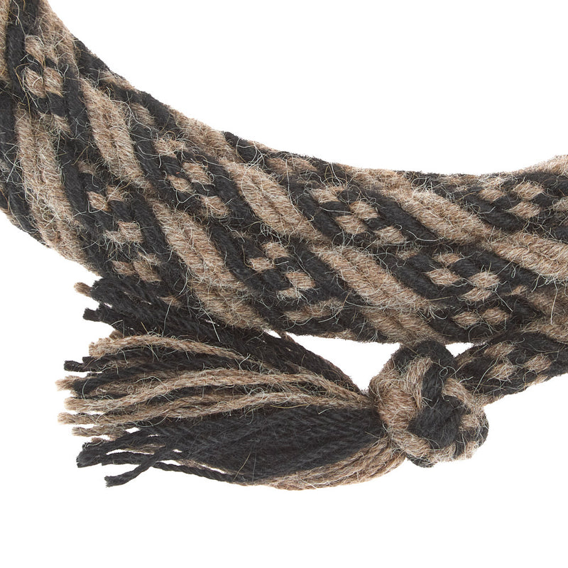 T3 Weavers 5/8 inch by 22 feet Black and Rose Grey 100% Alpaca Mecate Reins