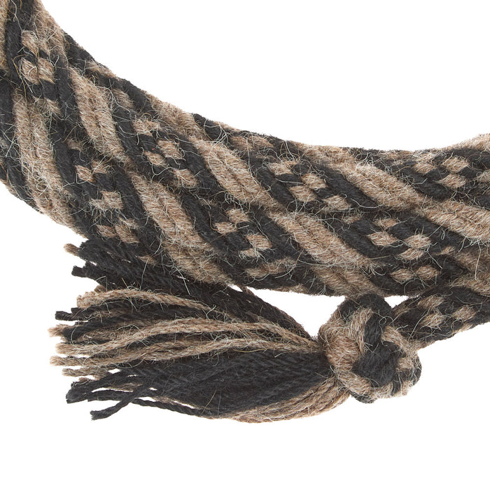 T3 Weavers 5/8 inch by 22 feet Black and Rose Grey 100% Alpaca Mecate Reins