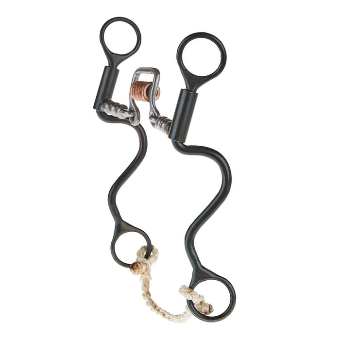 Dutton Bits 8in Cheek Smooth Square Port Copper Rings Bit with Solid Bead Mouth Piece