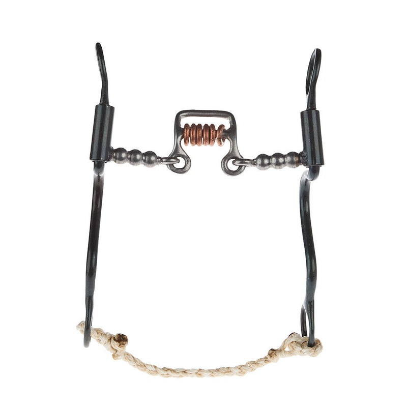 Dutton Bits 8in Cheek Smooth Square Port Copper Rings Bit with Solid Bead Mouth Piece