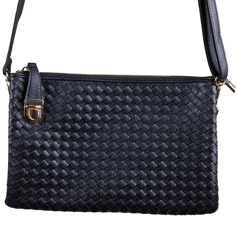 NRS Large Black Woven Clutch