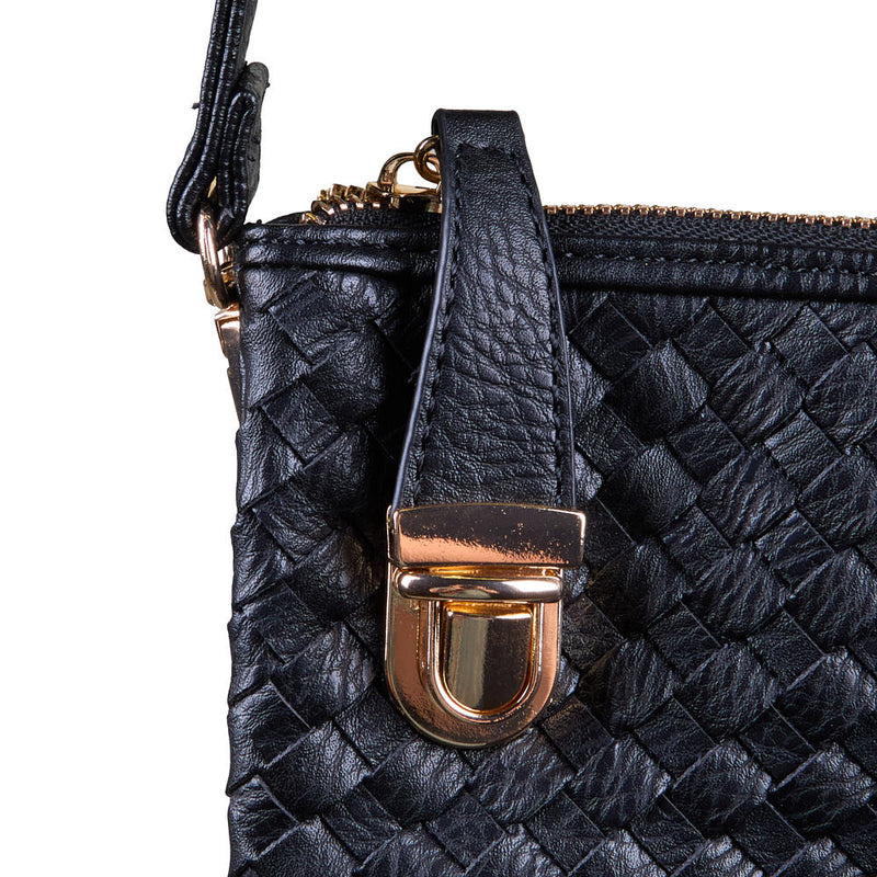 NRS Large Black Woven Clutch