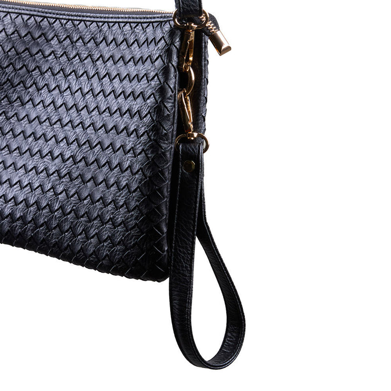 NRS Large Black Woven Clutch