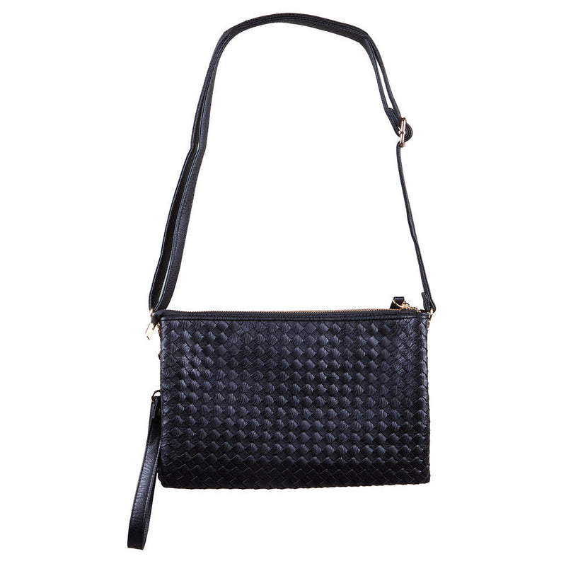 NRS Large Black Woven Clutch