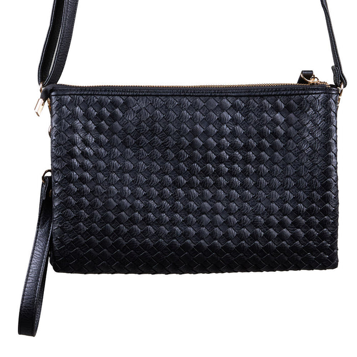 NRS Large Black Woven Clutch