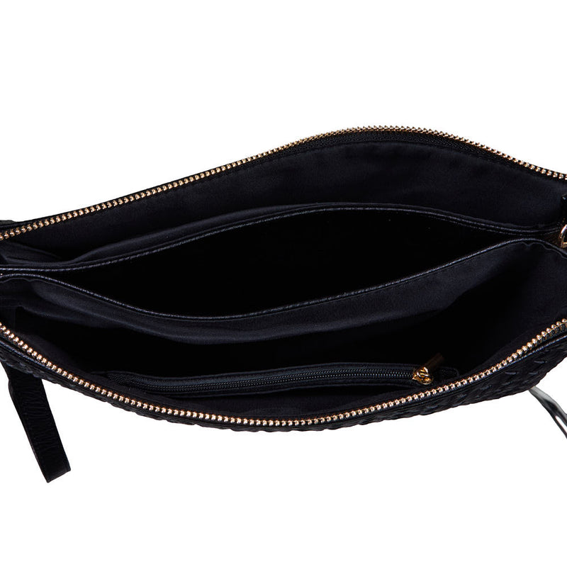 NRS Large Black Woven Clutch