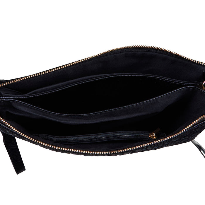 NRS Large Black Woven Clutch