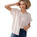 Trend:Notes Women's Ivory Multi Stripe Blouse