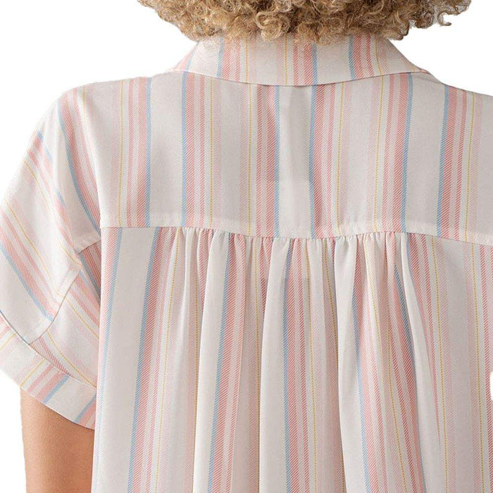 Trend:Notes Women's Ivory Multi Stripe Blouse
