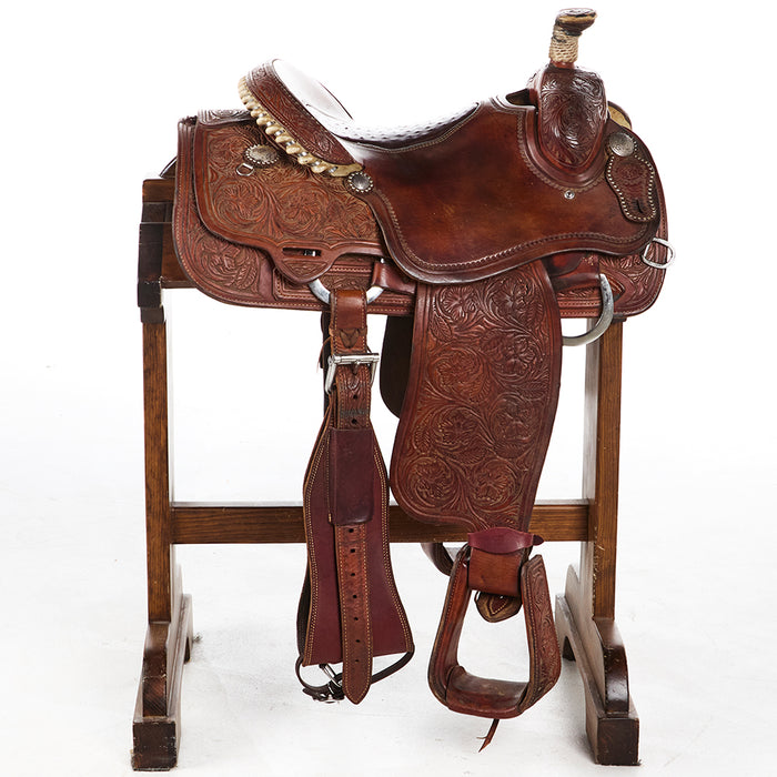 Nrs Competitor Series Used 15.5in 3/4 Floral Calf Roper