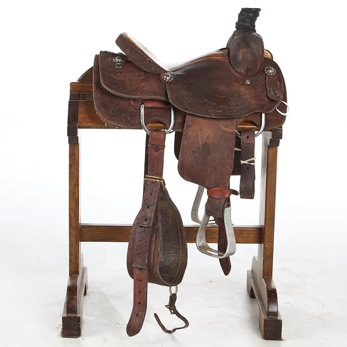 Slone Diamond S Saddles Used 14in Trophy Calf Roper