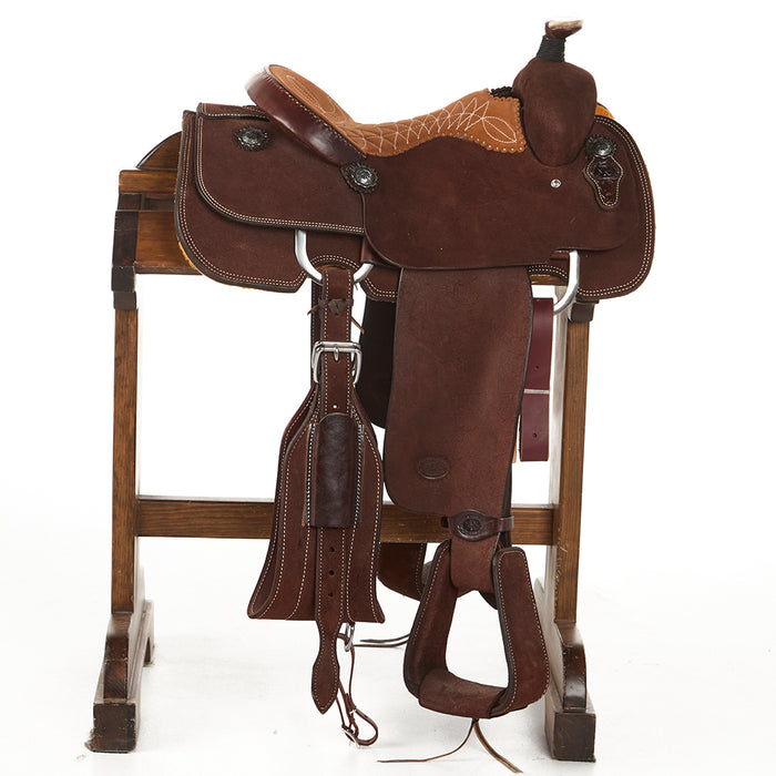 Nrs Competitor Series Used 14.5in Chocolate Roughout Calf Roper
