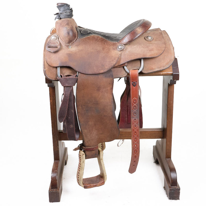 Faith Saddlery Used 14.5in Roughout with Padded Seat Calf Roper