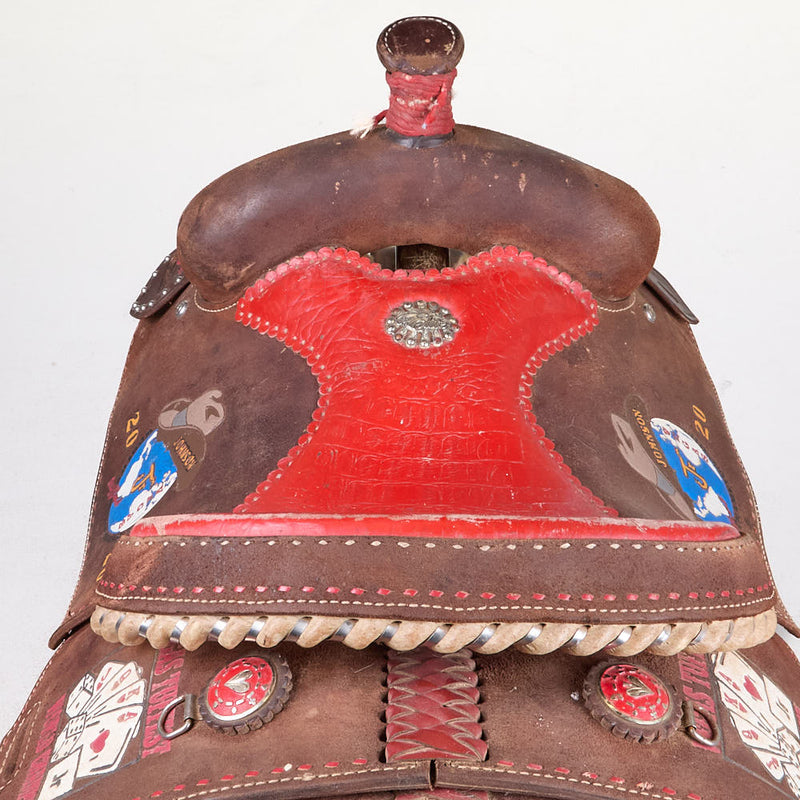 Alamo Saddlery Used 14in Roughout Elite Trophy Calf Roping Saddle