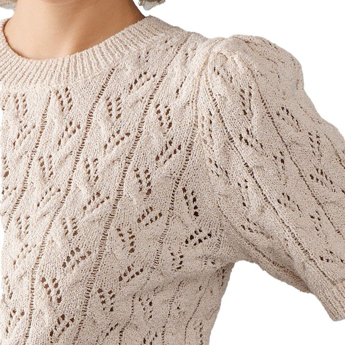 Trend:Notes Women's Natural Crochet Sweater Top