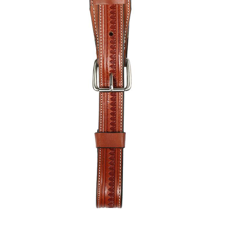 Circle Y Saddlery Walnut 1 1/2in. Shell Tooled Flank Cinch