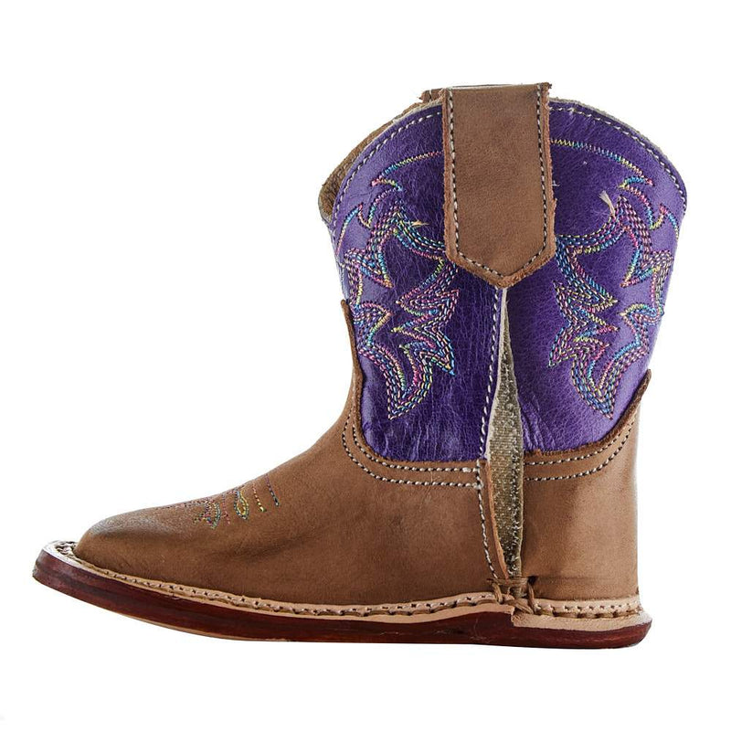 Roper Footwear NRS Exclusive Infant Footwear Tan Vamp Purple Shaft Boot