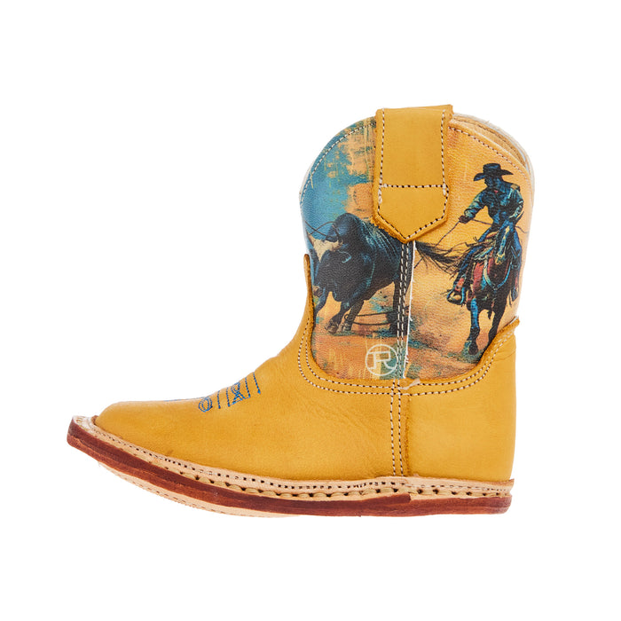 Roper Footwear Infant Cowbabies Team Roping Print Leather Boot
