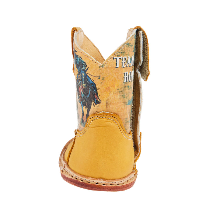 Roper Footwear Infant Cowbabies Team Roping Print Leather Boot