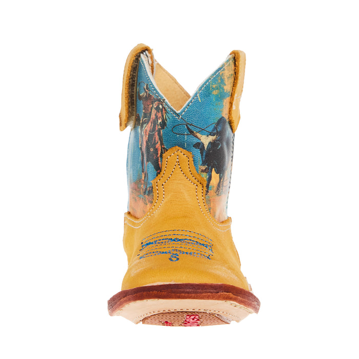Roper Footwear Infant Cowbabies Team Roping Print Leather Boot