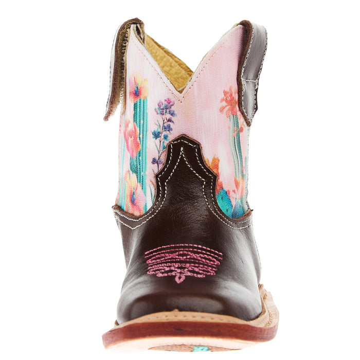 Roper Footwear Infant Cactus Flower Brown Square Toe Boot