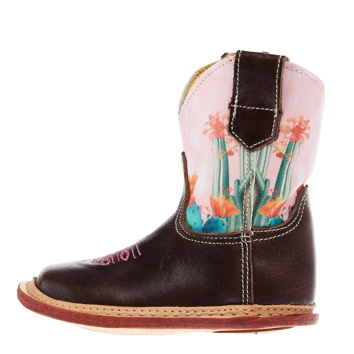 Roper Footwear Infant Cactus Flower Brown Square Toe Boot