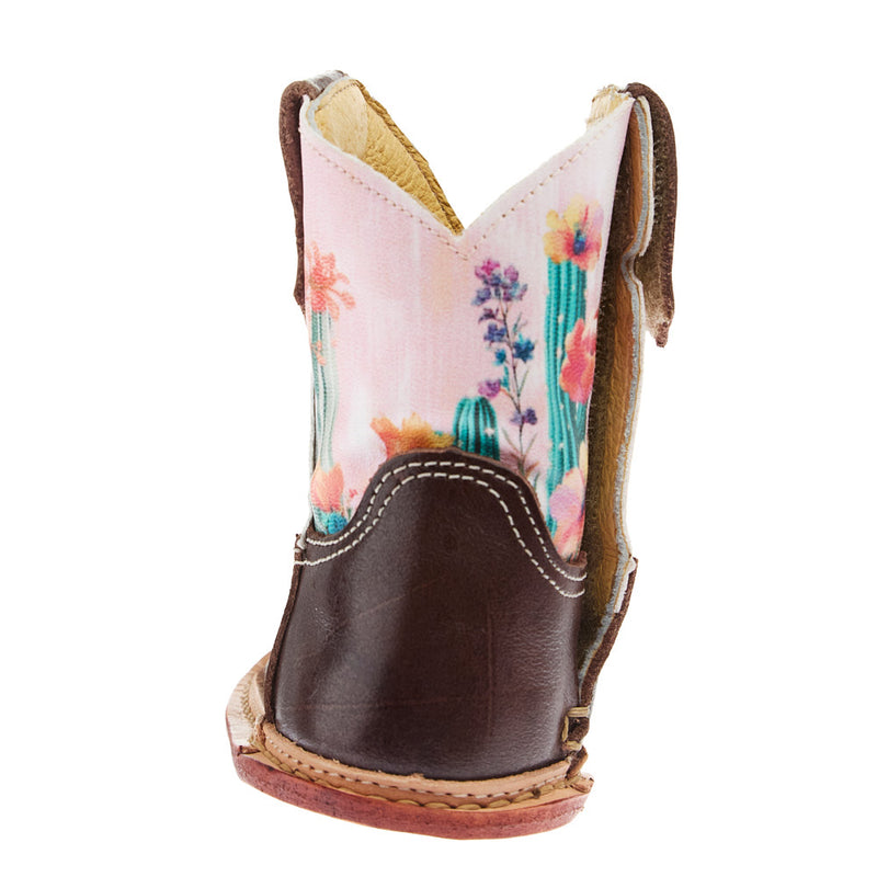 Roper Footwear Infant Cactus Flower Brown Square Toe Boot