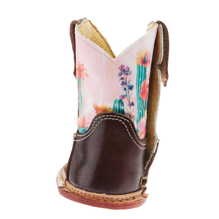 Roper Footwear Infant Cactus Flower Brown Square Toe Boot