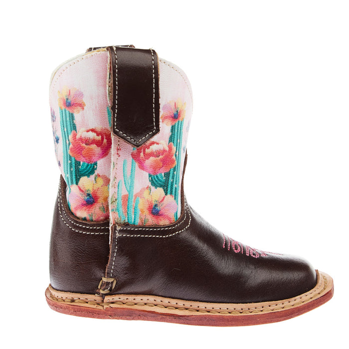 Roper Footwear Infant Cactus Flower Brown Square Toe Boot